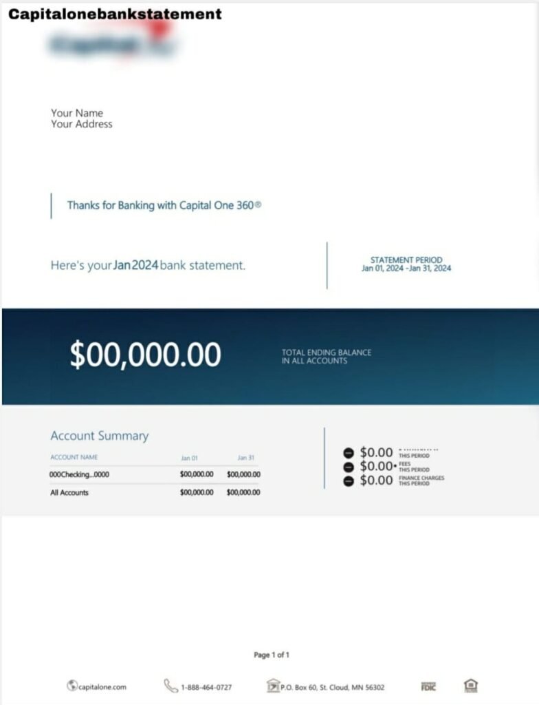Capital One Bank Statement Generator