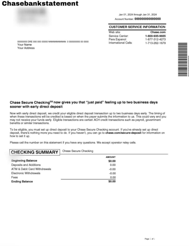 Chase Bank Statement Generator